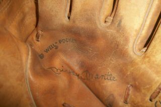 Vintage Rawlings Mickey Mantle DF1 RHT Baseball Fielders Glove 1950s - 1960s 2 3