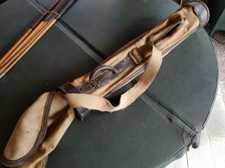 Vintage Antique Stove Pipe Golf Bag Canvas And Leather,  Pretty