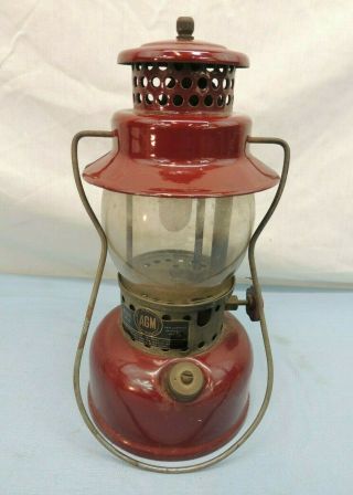 Vintage Lantern Agm Model 3016 Deep Red / Maroon American Gas Machine Co.