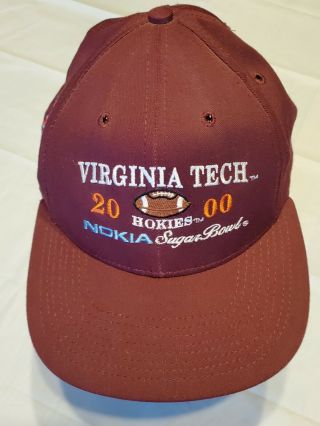 Vintage Nokia Sugar Bowl Hat 2000 National Champion Virginia Tech Florida W/ Pin