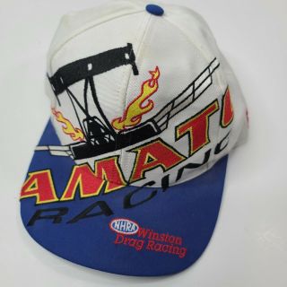 Vtg Joe Amato Racing Snap Back Hat Nhra Winston 90s Drag Racing Sponsors