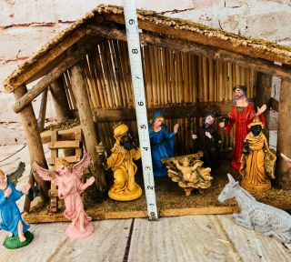 Vtg made in italy manger nativity scene 1941 holiday religious decoration 14x10 2