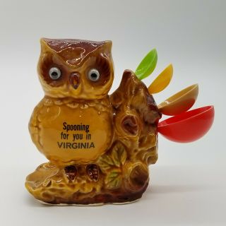 Vintage Owl Spoon Holder Plastic Measuring Spoons Spooning For You In Virginia