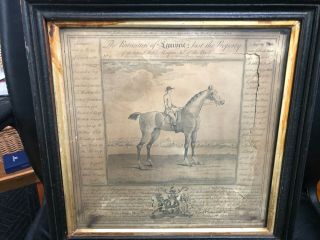 Rare Antique 18th century English Horse Print of 