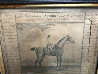 Rare Antique 18th century English Horse Print of 