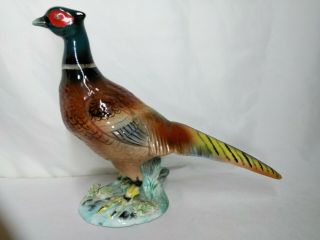 Vintage Norcrest Ceramic Bird On Lang Figurine Made In Japan