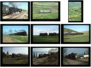 14 Steam Railway Slides - Greece - 1980 -