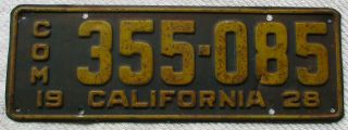 1928 California Commercial License Plate