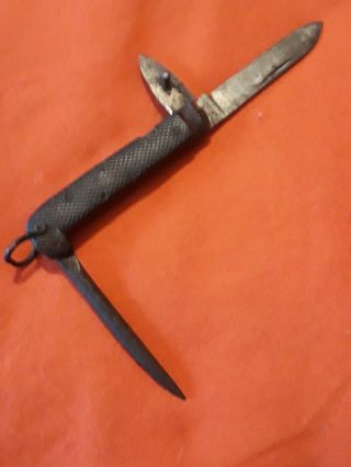 Antique 1800s Pre Ww1 British Naval Rope Pocket Knife Marlin Spike Vintage Old