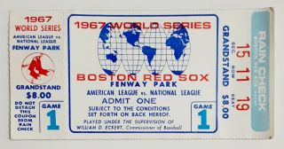 1967 World Series,  Cardinals,  Boston Red Sox,  Fenway Park,  Game 1,  Ticket