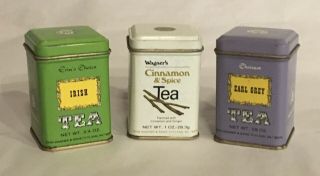 Vintage John Wagner & Sons Tea Metal Tins Set Of 3 Empty