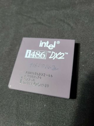 Intel 486 Dx2 - 66mhz A80486dx2 - 66 Vintage Ceramic Gold Cpu Processor Sx750
