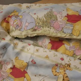 Disney Winnie The Pooh & Friends Bumper Pad Crib Classic Vintage 90s Tie On Baby