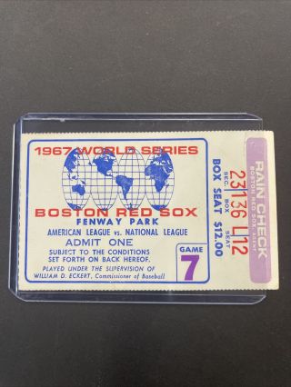 1967 World Series Cardinals Vs.  Red Sox Game 7 Ticket Fenway