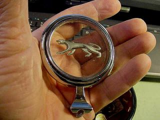 1974 - 76 Ford Mercury Cougar Glass Chrome Ringed Hood Ornament