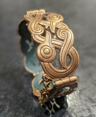 Kalevala Koru Finland Bronze Hinged Bracelet,  Vintage,  Iku - Torsu,  Snake Jewelry