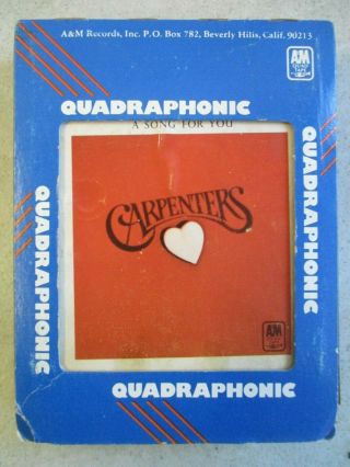 Vintage Carpenters A Song For You Quadraphonic 8 - Track Tape W/ Case