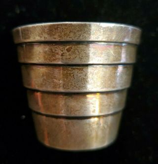 Vintage Tiffany & Co Sterling Silver Jigger Shot Glass Cup Ribbed Julep Antique