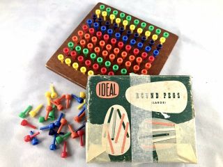 Ideal Primary Peg Board Wood With Round Pegs Vintage Early School Teacher Aid