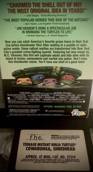 Teenage Mutant Ninja Turtles Vintage Movie VHS 1990 US Release TMNT VG 3
