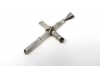 A Heavy Vintage Sterling Silver 925 Mexico Religious Cross Pendant 12g 26052