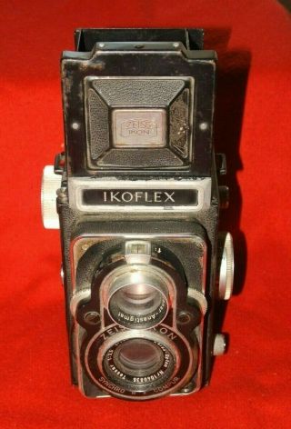 Antique/display Zeiss Ikon Ikoflex Iia Tlr Camera Tessar 75mm F3.  5 Lens 1950 - 52