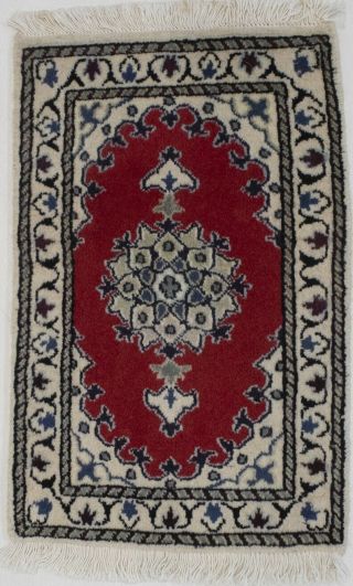 Red Floral Handmade Traditional Tiny 1x2 Nain Classic Oriental Area Rug Carpet