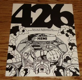 1970 Plymouth 426 Hemi Tune - Up & Modification Tips Sales Brochure 70
