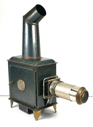 Antique Ernst Plank Magic Lantern Projector For Vintage Chimney Slides E.  P.