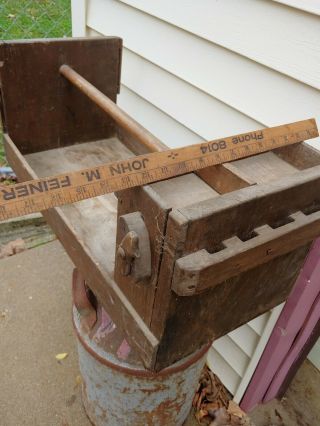Vintage Antique Large Wooden Wood Carpenter Tool Boxs Very Primitive Large 1800s