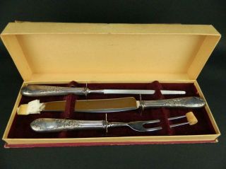 Vintage King Edward National Silver Co Silverplate 3 - Pc Poultry Meat Carving Set
