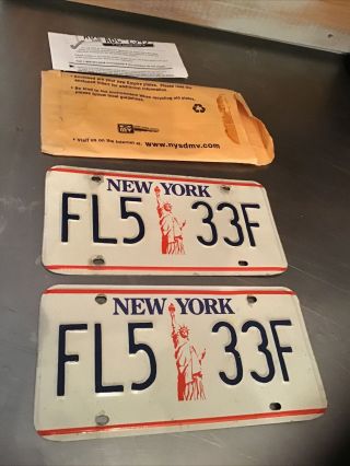 York License Plate Set Tags “statue Of Liberty” Fl5 33f
