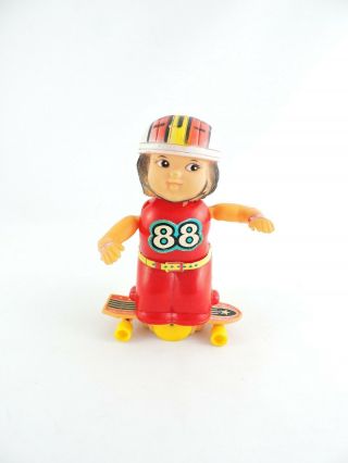 Mechanical Skate Board Wind - Up Toy Disco Boy No.  216 Crown 5.  5 - Inch Red Vintage