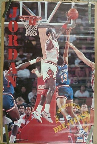 Rare Michael Jordan Bulls 1990 Vintage Nba Starline Poster