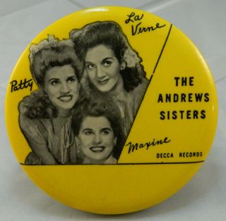 The Andrews Sisters Decca Records Vintage Vinyl Lp Record Cleaner Phila Badge Us