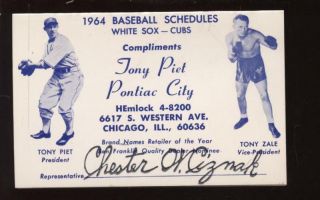 1964 Chicago White Sox / Cubs Pocket Schedule Nrmt