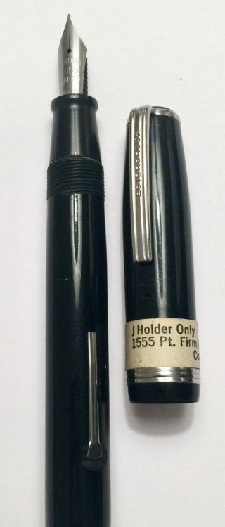 Vintage Esterbrook Gregg 1555 Fine Nib Lever J Fountain Pen Black With Label