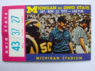 1975 Ohio State V Michigan Ticket Stub
