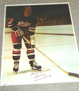 Vintage 1972 Thought Factory Wha Winnipeg Jets Bobby Hull Poster