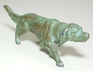 Vintage Antique Bronze Setter Dog Sculpture Statue