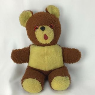 Vintage My Toy Co.  Plush Stuffed Teddy Bear 500 Fifth Ave 1974 Brown Yellow 13 "