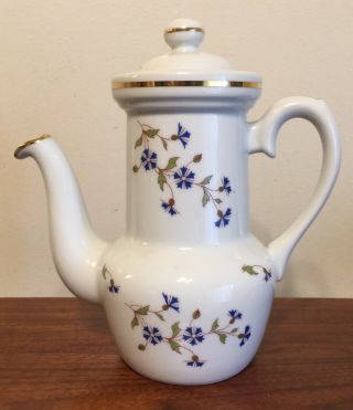 Vintage French Porcelain Coffee Pot A.  Pillivuyt,  2 Strainers & Lid