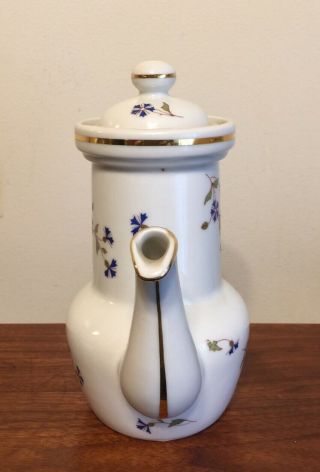 Vintage French Porcelain Coffee Pot A.  Pillivuyt,  2 Strainers & Lid 2