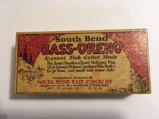 “red Sky” Cardboard Box & Paper Pamphlet For South Bend Bass Oreno 973 (no Lure)