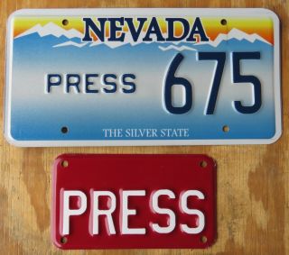 Nevada,  Arizona Press License Plate 2005 675