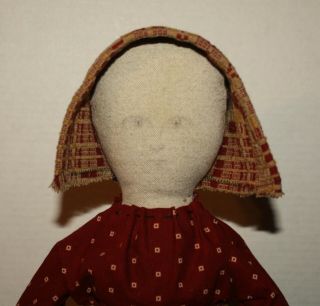Early Primitive Cloth Rag Doll With Valentine Heart 4