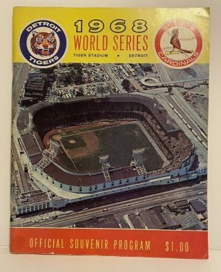 1968 World Series Detroit Tigers St.  Louis Cardinals Program Unscored
