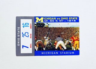 1977 Michigan V Ohio State Ticket Stub Bo Schembechler V Woody Hayes - Big House