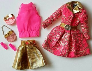 Vintage Barbie Special Sparkle Outfit 1468 Coat - Skirt - Top 2 Purses & Shoes