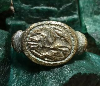 2,  000 Yr Old Time Of Christ Jesus Ancient Roman Bronze Ring Size 8